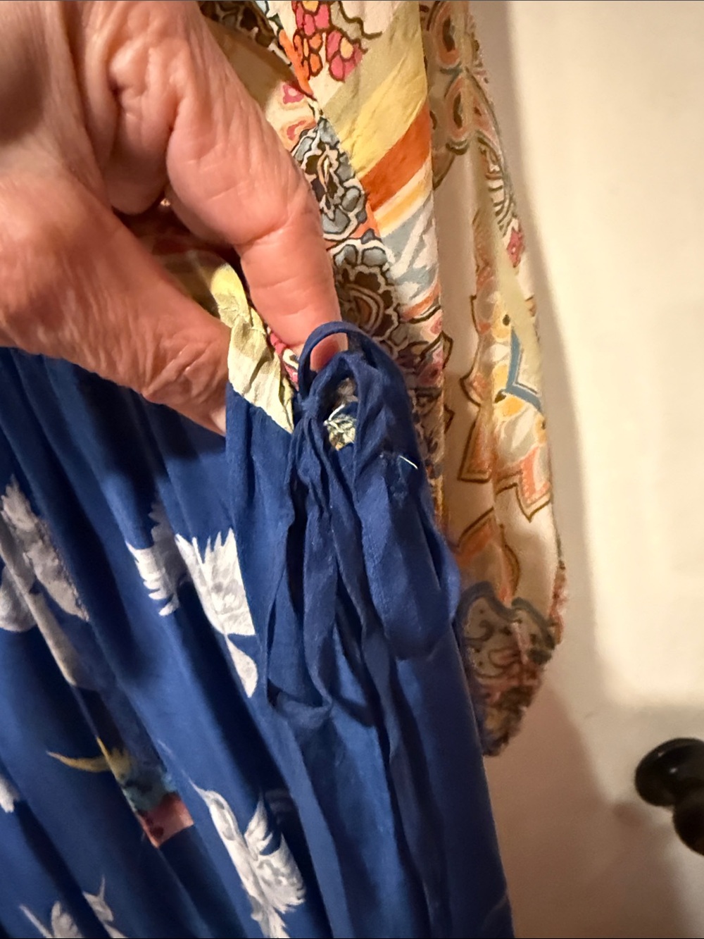 Johnny Was Cupra Rayon -Print Maxi Dress in Navy and Yellow. Small - Picture 4 of 7